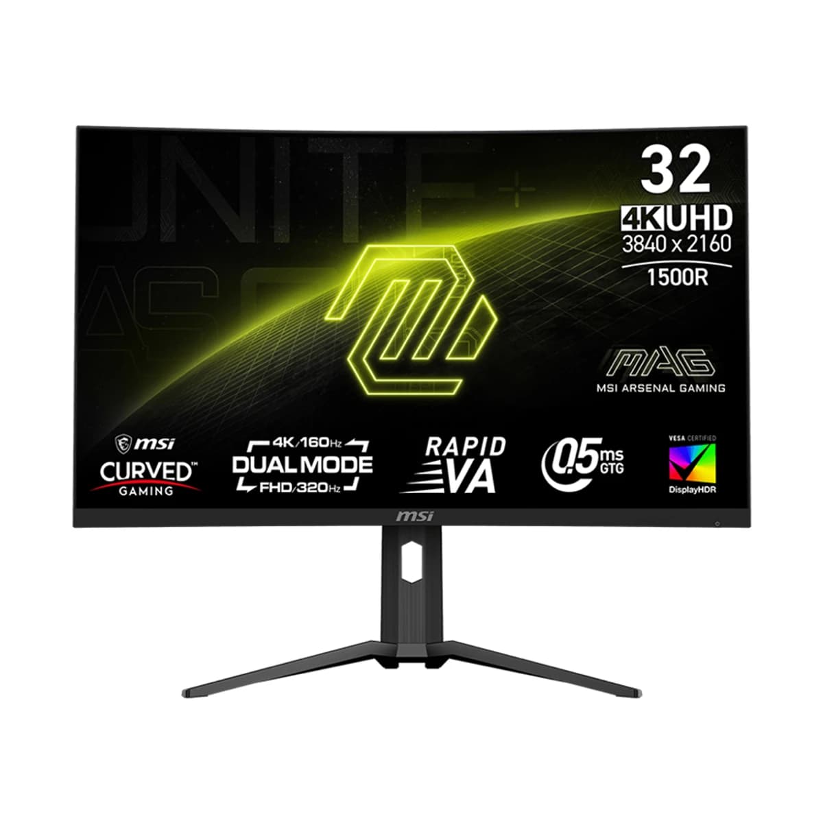 LED MSI 32" 321CUPDF UHD 4K (3840x2160) 160HZ VA 0.5MS CURVE