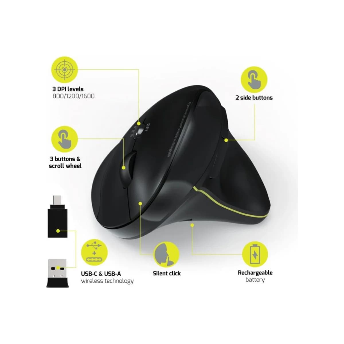 ERGONOMIC BLUETOOTH & WIRELESS RECHARGABLE