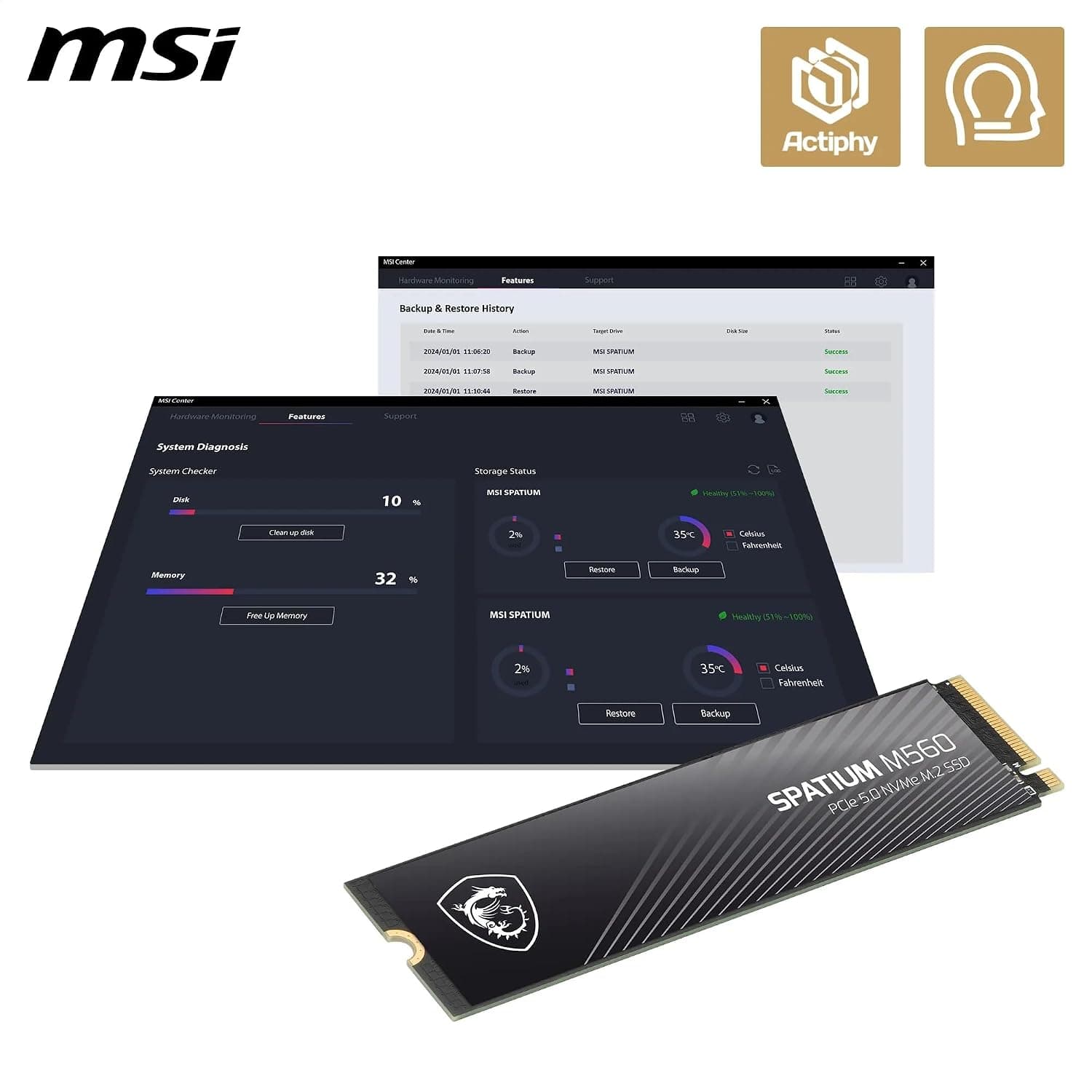 MSI SPATIUM M560 1TB NVMe SSD