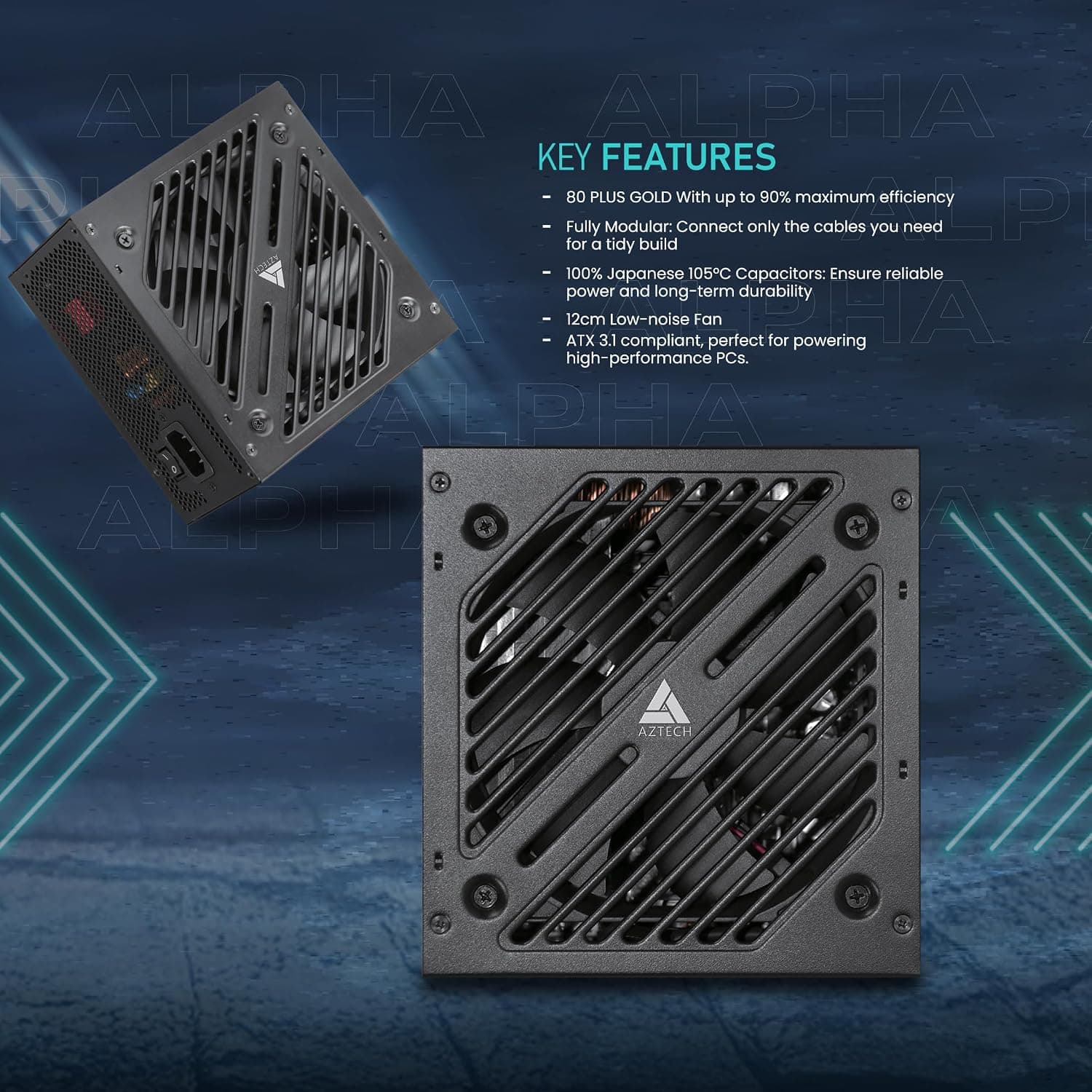 Power Supply Aztech A850M80P 850W Gold