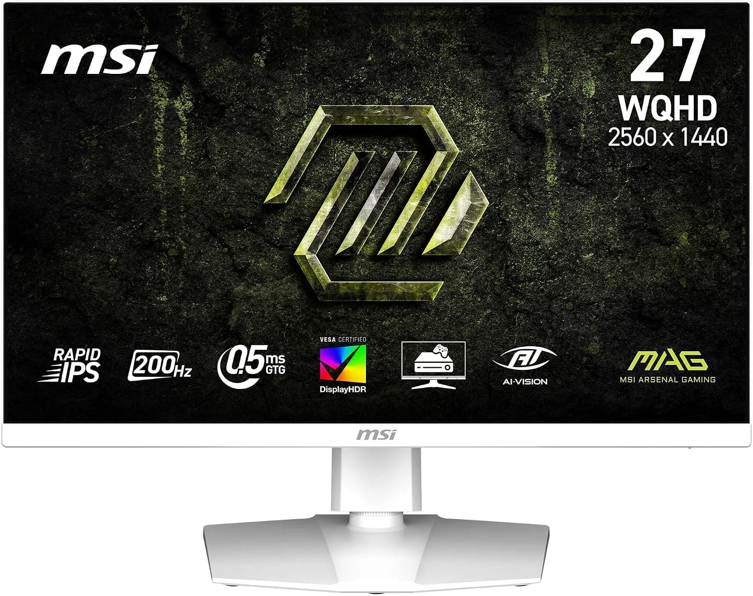 LED 27" MSI MAG 274QRFW QD E2 180HZ 1MS 2560X1440 WQHD IPS FLAT WHITE COLOR