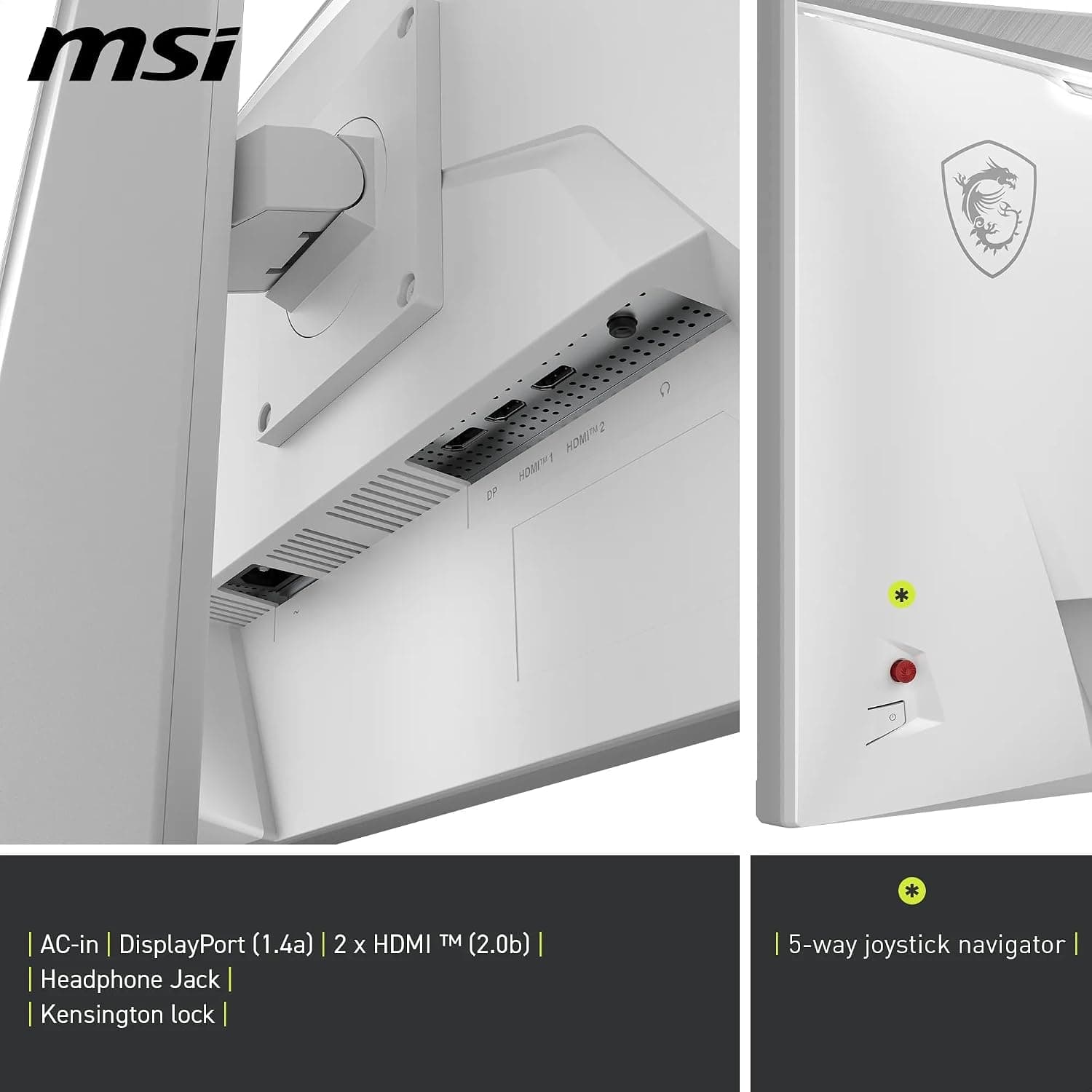 LED 27" MSI MAG 274QRFW QD E2 180HZ 1MS 2560X1440 WQHD IPS FLAT WHITE COLOR