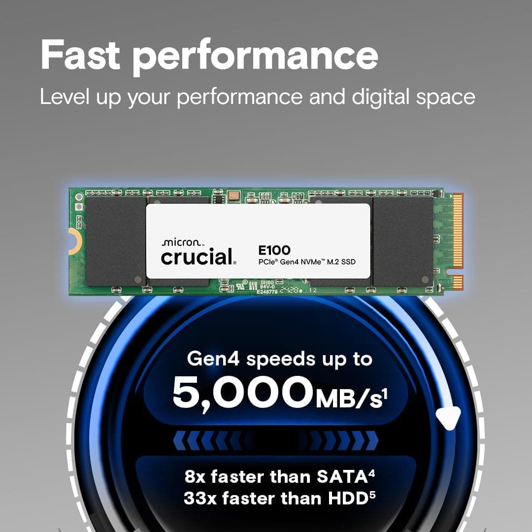 Crucial E100 1TB NVMe SSD