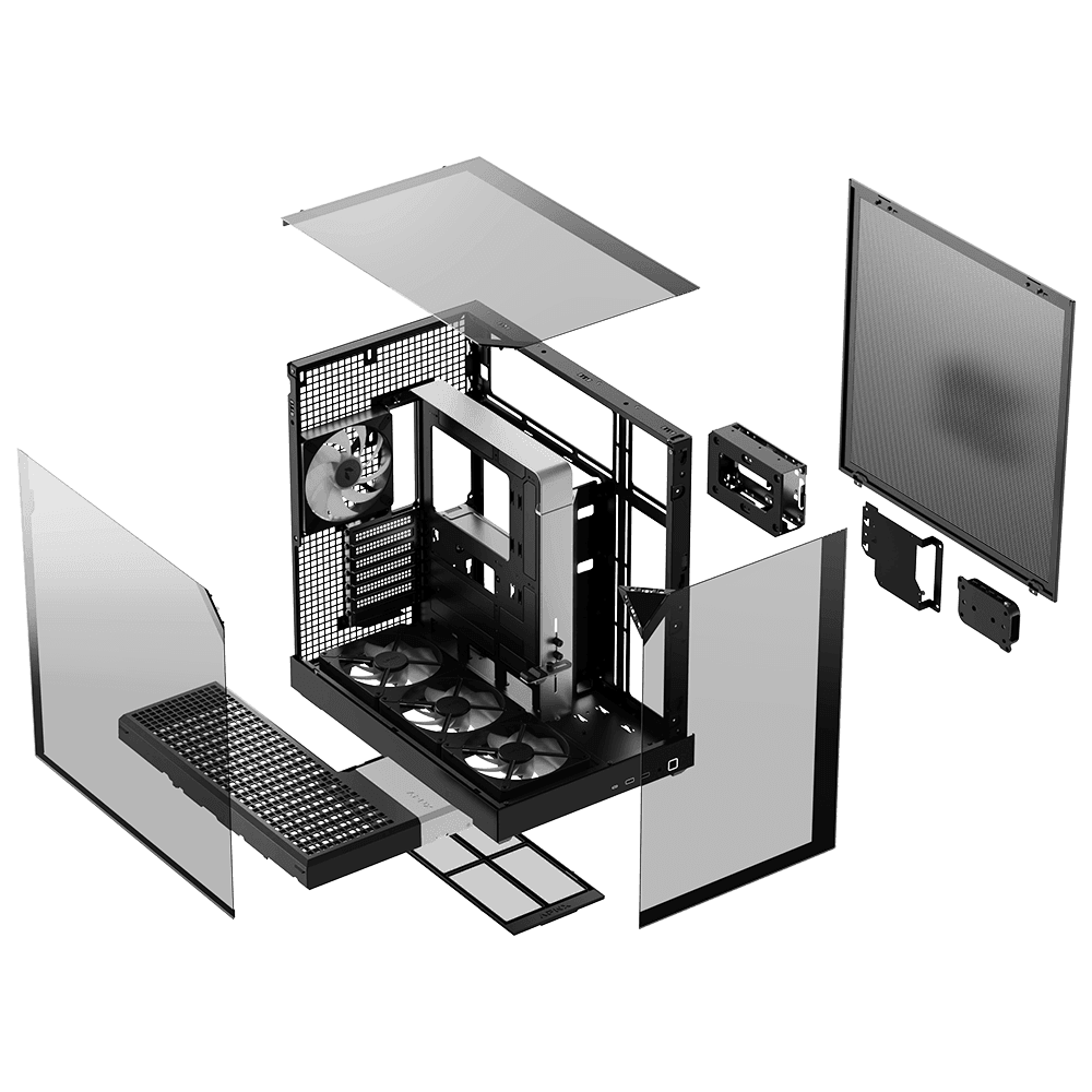 APNX V2 BK-V1/V2 3GLASS BLACK FP3-140 ARGB PMW 4FAN VI102143-11