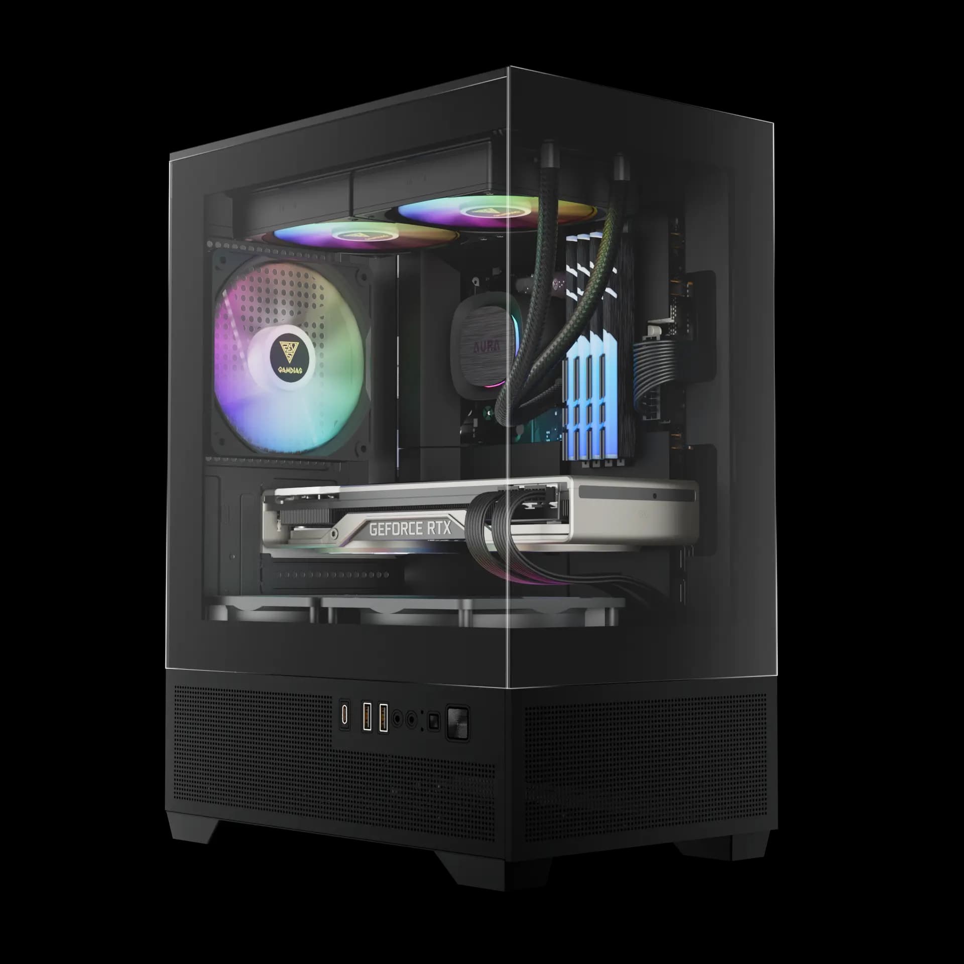 GAMDIAS AURA GC9M ELITE ARGB BLACK MID TOWER