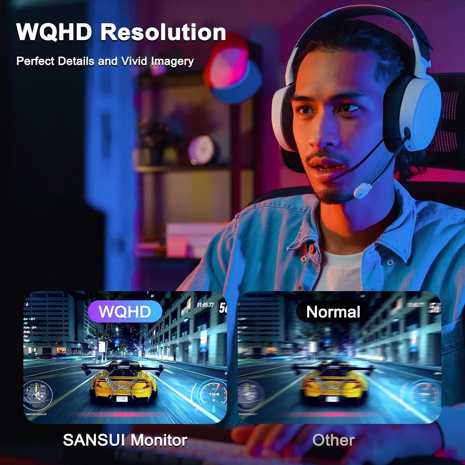 LED 27" SANSUI ES-G27F2Q FLAT QHD 180HZ 1MS