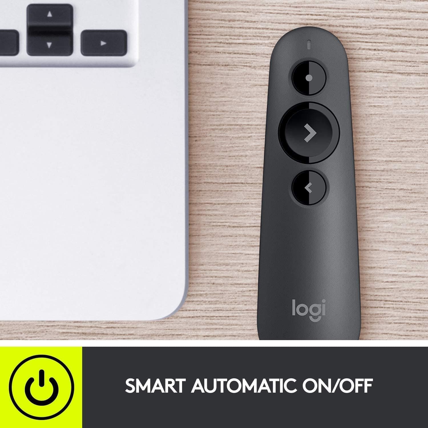 Logitech R500S (910-005843) – Wireless presentation clicker/presenter, laser pointer, slide-advance buttons, 2.4GHz USB receiver, long range for presentations