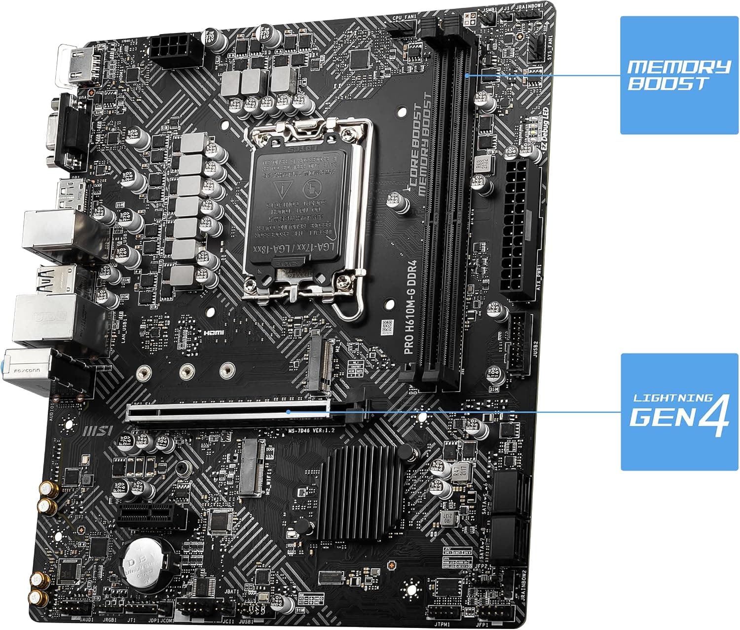 MB MSI Pro H610M-G DDR4 911-7D46-90