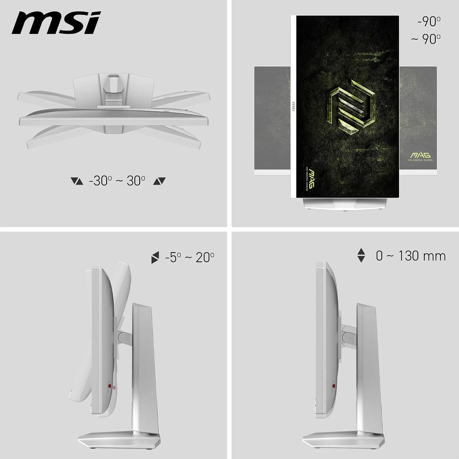LED 27" MSI MAG 274QRFW QD E2 180HZ 1MS 2560X1440 WQHD IPS FLAT WHITE COLOR